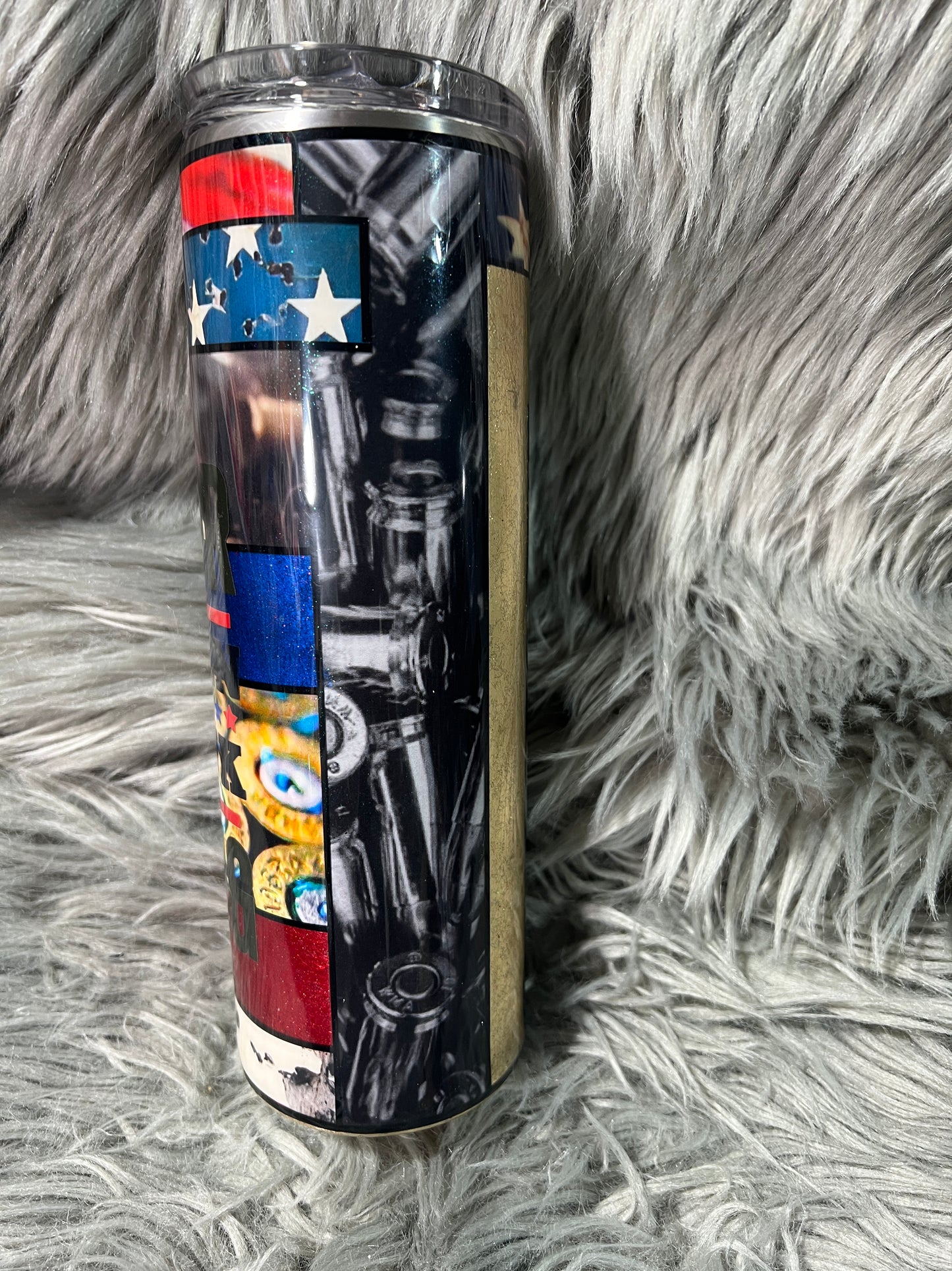 RTS. Red white and blue-Honor the Fallen. Thank the Living tumbler 30 oz