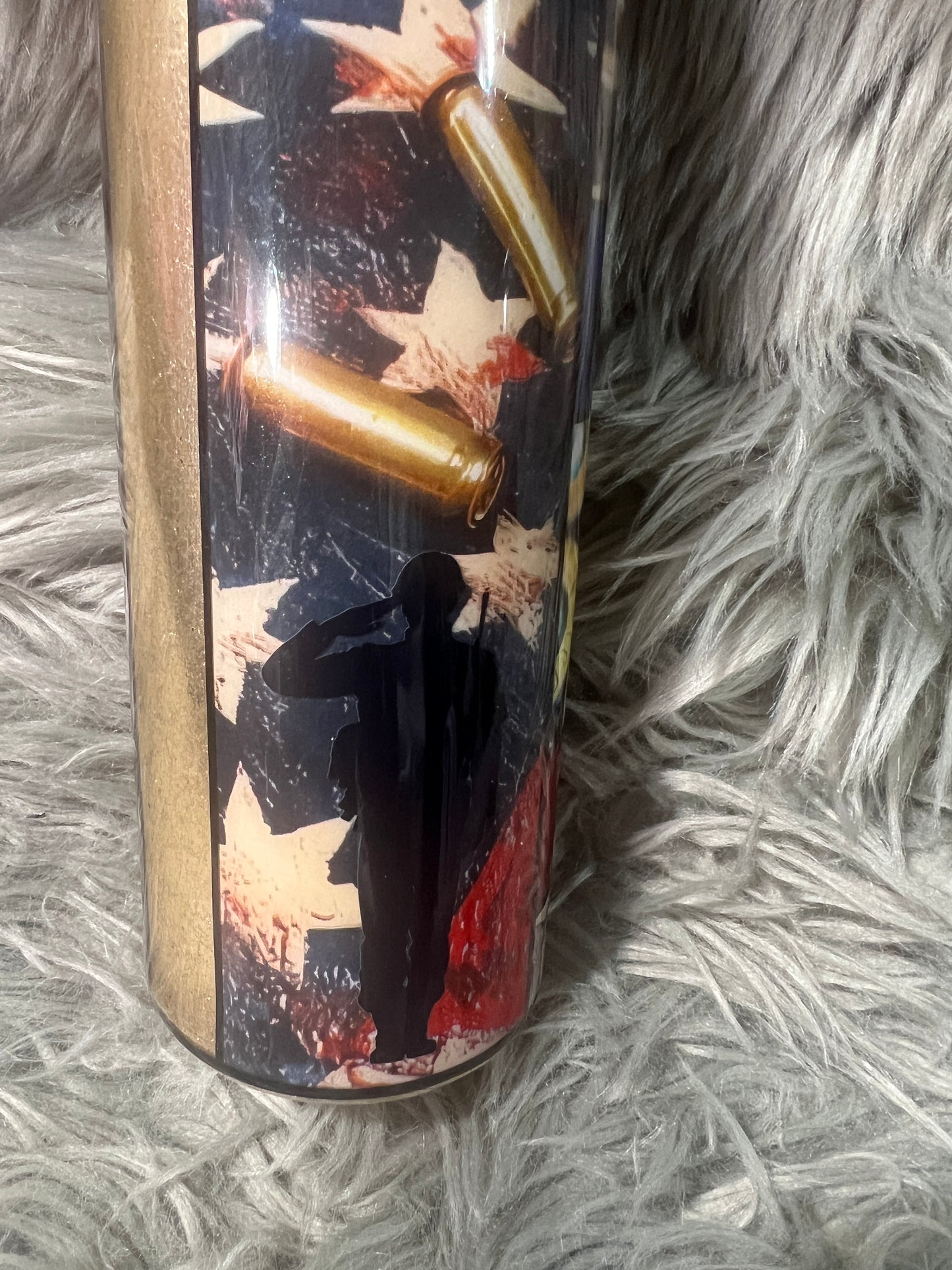 RTS. Red white and blue-Honor the Fallen. Thank the Living tumbler 30 oz