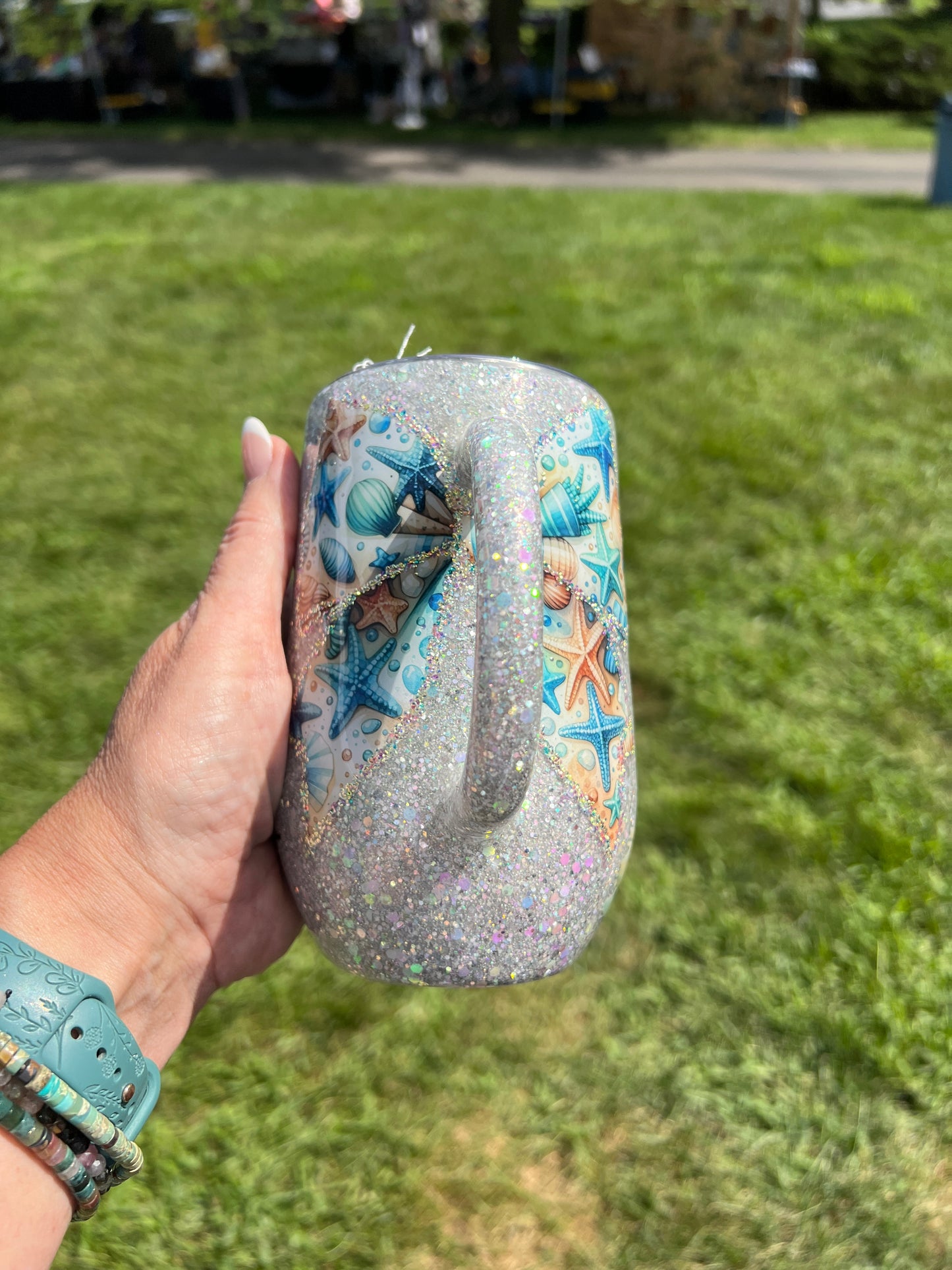 Clearance-RTS.  Beautiful soul 16oz stemmy coffee or wine mug beach