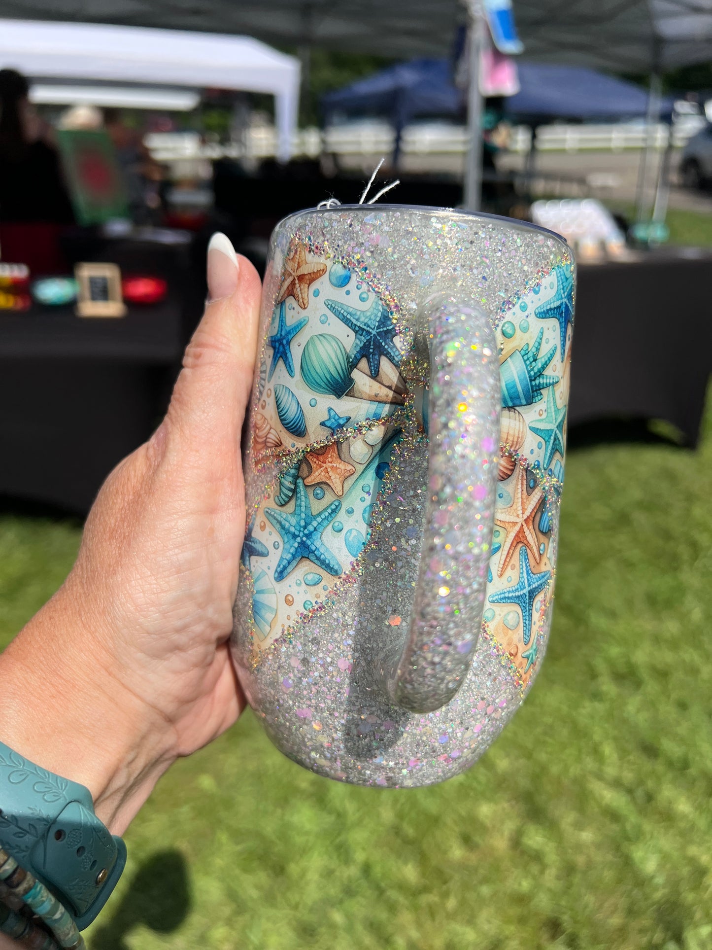 Clearance-RTS.  Beautiful soul 16oz stemmy coffee or wine mug beach