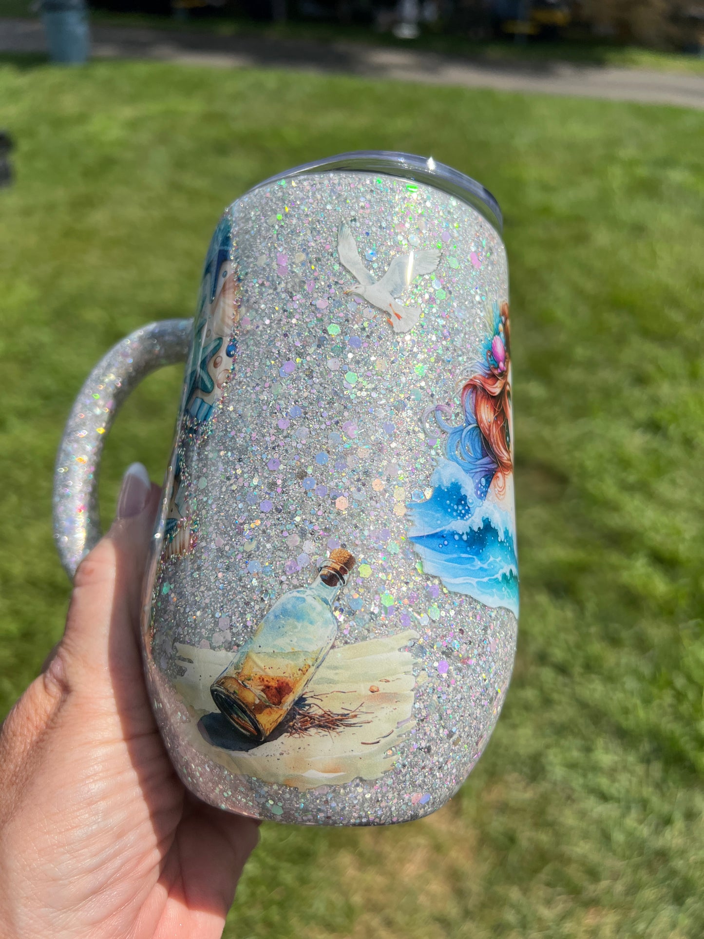 Clearance-RTS.  Beautiful soul 16oz stemmy coffee or wine mug beach