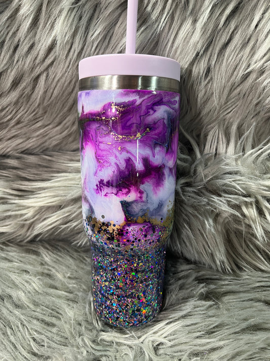 RTS.  Purple and green junk in the trunk 30oz curvy tumbler