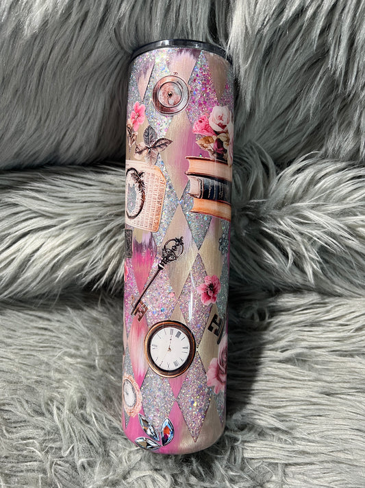 Diamond peekaboo things I love 32oz plump tipsy with flip lid option