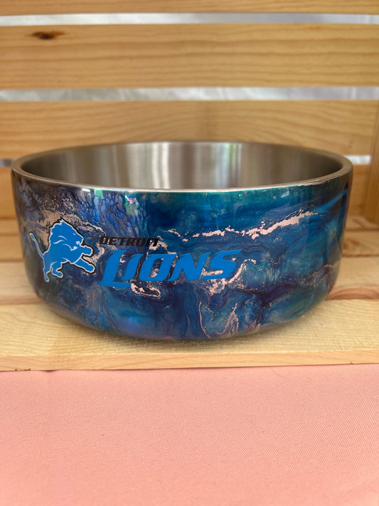 RTS. Detroit lions 64oz Hoggie Doggie Large Bowl