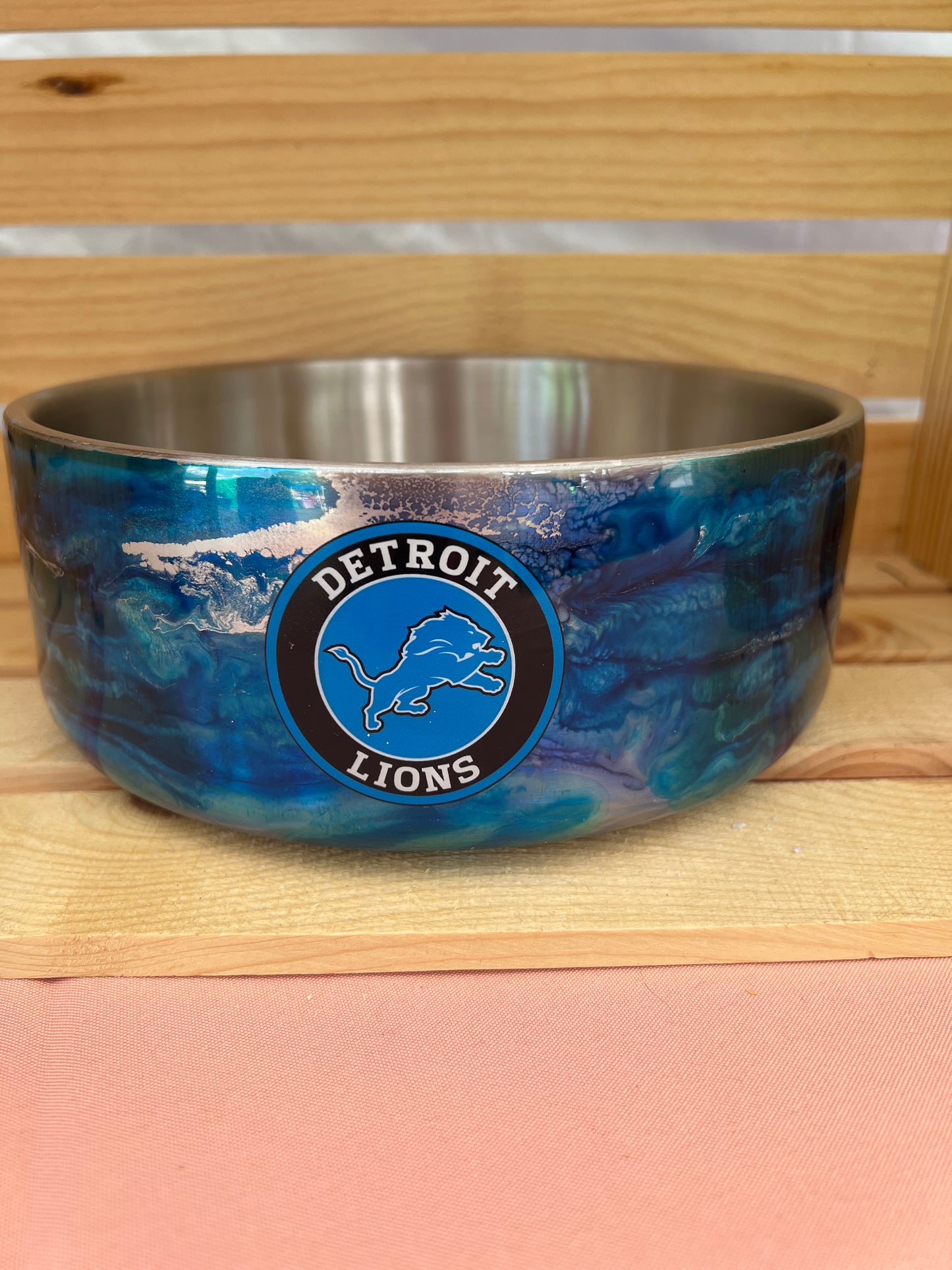 RTS. Detroit lions 64oz Hoggie Doggie Large Bowl