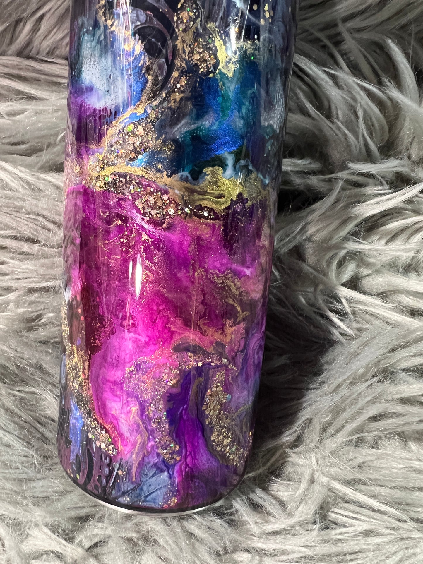 New!! RTS.  Pink Purple blue reverse marble over distressed base 30oz duo