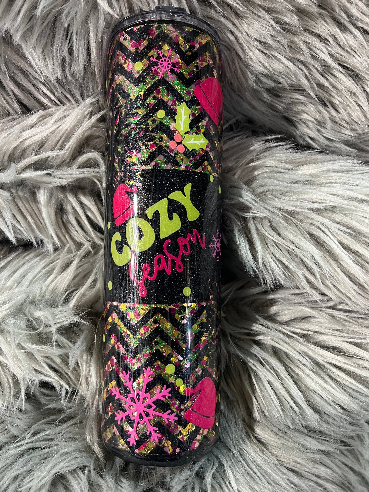 New RTS. Cozy Season winter glitter base peekaboo 32oz plump tipsy