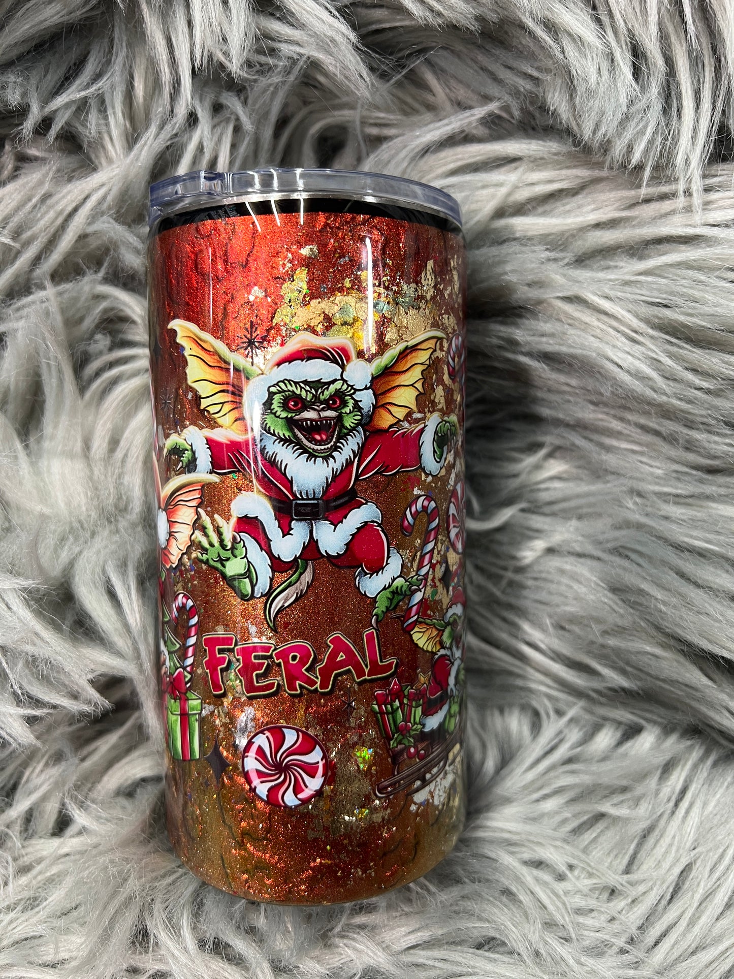 RTS. Feral Gremlin Christmas  16oz plump tipsy