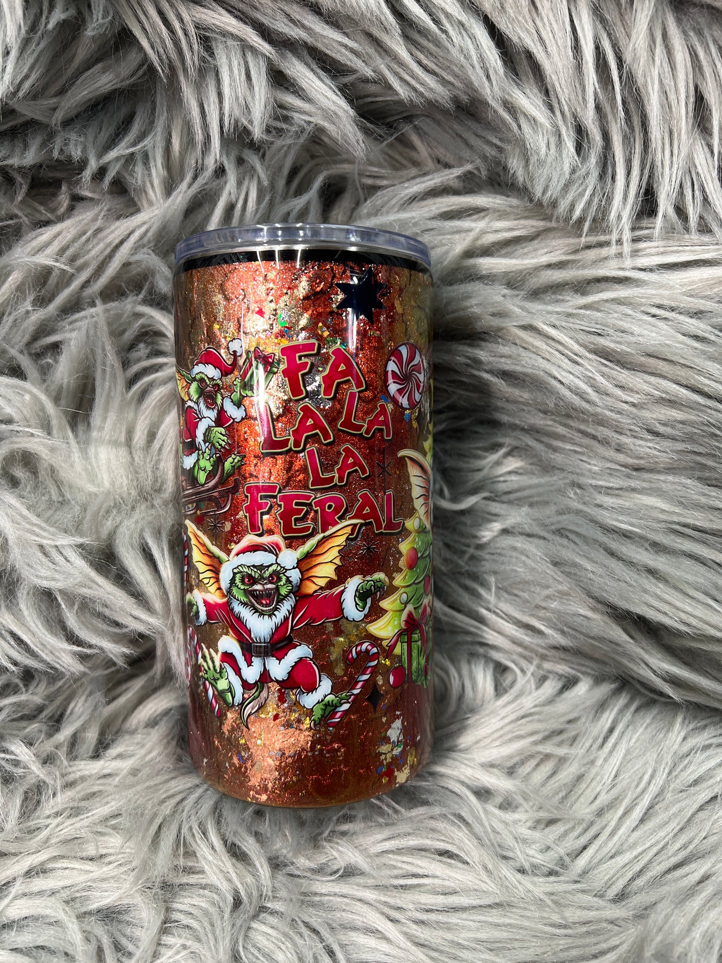 RTS. Feral Gremlin Christmas  16oz plump tipsy