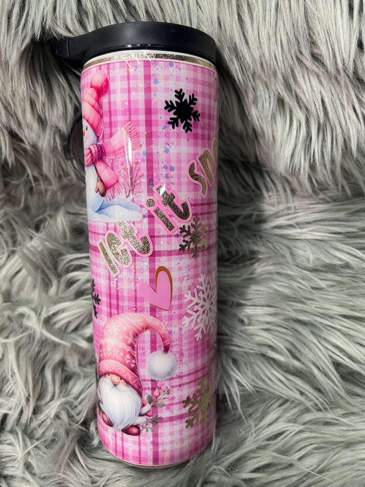 RTS. New Pink plaid Christmas 30 oz duo