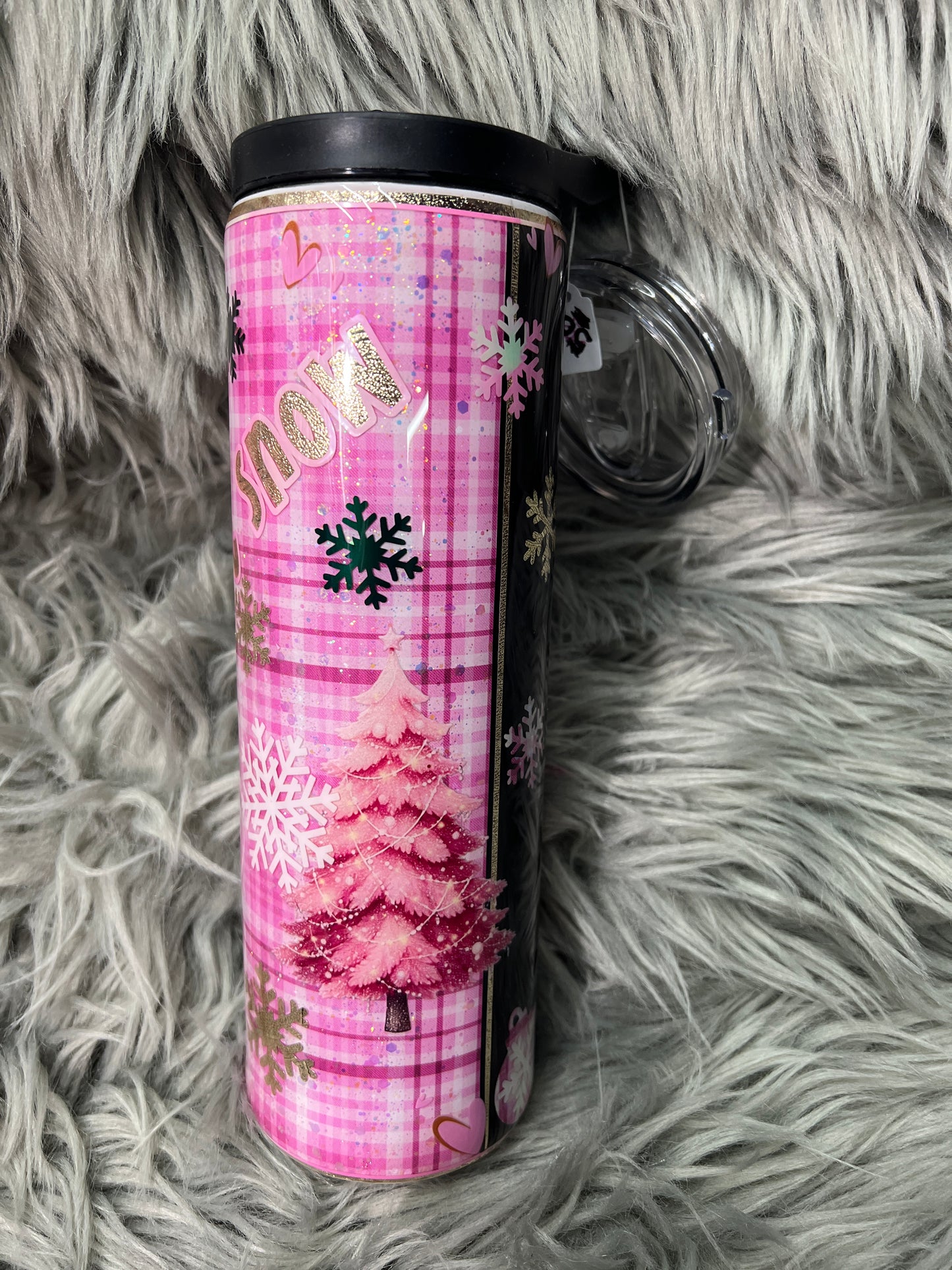 RTS. New Pink plaid Christmas 30 oz duo