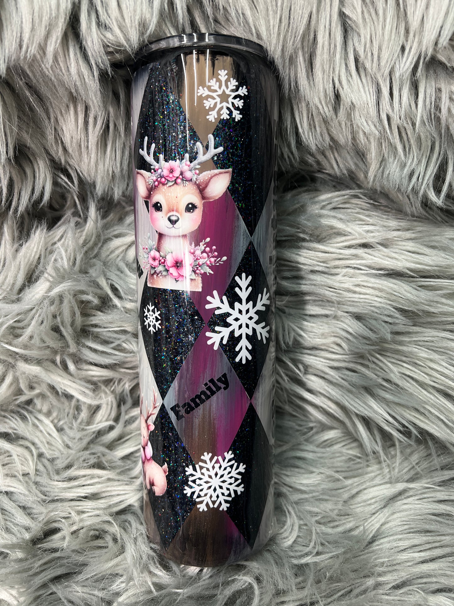 RTS. Distressed Argyle Christmas winter 30oz