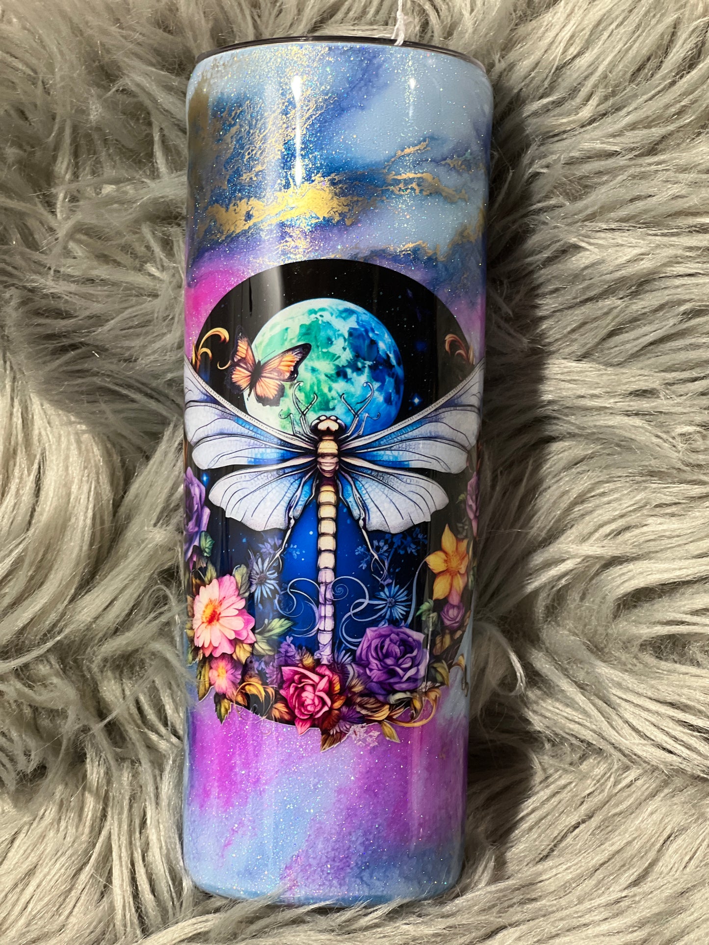 RTS. Dragonfly Moon w/Glow Ink Swirl