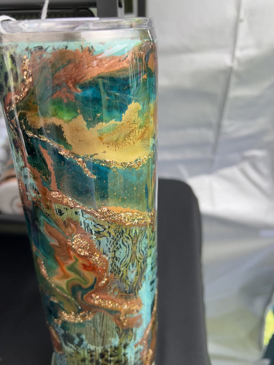 RTS. Western over multiple animal print foil 30oz